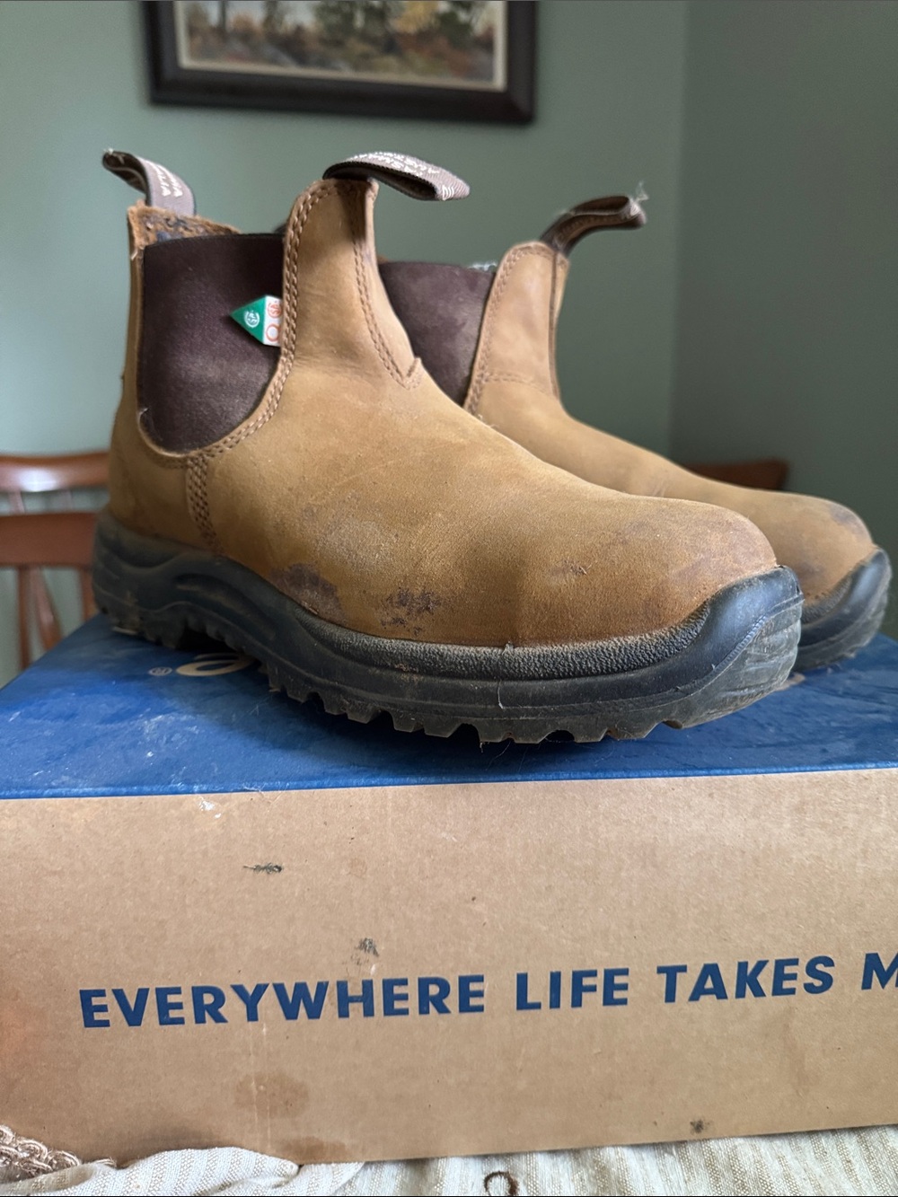 Blundstone Tan Chelsea Steel Toe Work Boots